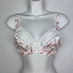 LS WHT/PNK Cotton Underwire, 36C. *P1007